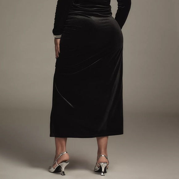 Anthropologie The Maya Ruched Cowl-Neck Dress: Velvet Long-Sleeve Edition - Picture 14 of 16